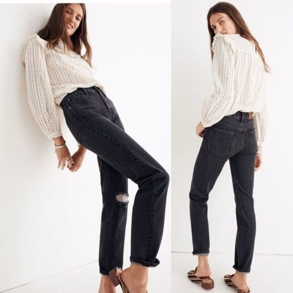 Madewell The Perfect Vintage Jean in Roxstone‎ Wash size 24 Knee-Rip Edition - Picture 1 of 11